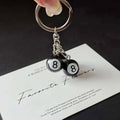 Black Number Eight Billiard Ball Keychains in Two Sizes view 4