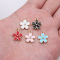 Five Petal Enamel Flower Charms in Five Bright Colors view 1