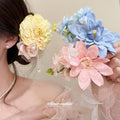 Fabric Bloom Duckbill Hair Clips Pearl Chain Three Styles view 1