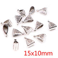 Antique Silver Triangle Pattern Pendant Bails with Loop view 4