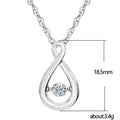 Silver Tone Infinity Teardrop Dancing Stone Necklace view 2