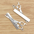 Scissors and Comb Hairdresser Pendant in Antique Silver view 3