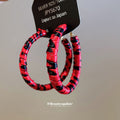 Animal Print Fabric Hoop Earrings In Three Colors With Fabric Wrapped Hoops view 4