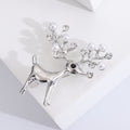 Pearl Antler Deer Brooch in Gold or Silver Tone Metal view 4