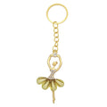Ballerina Dancer Keychain Rhinestone Gold Ring Nine Colors view 9