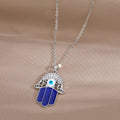 Gold and Silver Tone Open Hamsa Necklaces and Clip Keychains view 2