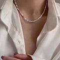 Silver Chip Pearl Geometric Bead Necklace Ten Styles view 8