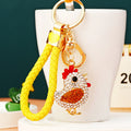 Jeweled Chick Keychains in Three Colors with Braided Wrist Loops view 10