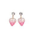 Pink Strawberry Crystal Drop Stud Earrings Fashion Jewelry view 5