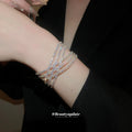 Rhinestone Cross Open Cuff Bracelet Multi Layer 7 Styles view 4