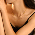 Gold Star Station Chain and Herringbone Necklace Styles view 3