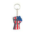 Raised Fist American Flag Keychain With Metal Ring view 5