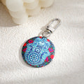 Silver Tone Round Printed Hamsa Eye Clip Keychains in Eight Designs view 3
