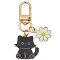 Daisy Cat Enamel Clasp Keychains in 8 Dark and Pastel Colors view 5