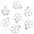 Enamel-Look Gold Silver Flower Alloy Charms in 12 Styles view 7