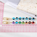 Gold Tone Colorful Evil Eye Bead Clip Keychains in Seven Colors view 5
