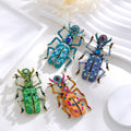 Red Gold Tone Beetle Crystal Enamel Four Designs Metal Brooch Pin view 3