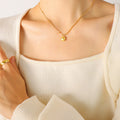 Lucky Bean Pendant Necklace Ball Chain Gold Or Steel Tone view 4