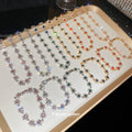 Crystal Flower Link Choker Necklace Bracelet 10 Styles view 2