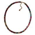 Multicolor Natural Stone Heishi Bead Gold Accent Necklace view 5