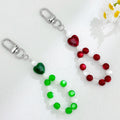 Heart Bead Bracelet Keychain with Lobster Clasp Charm view 2