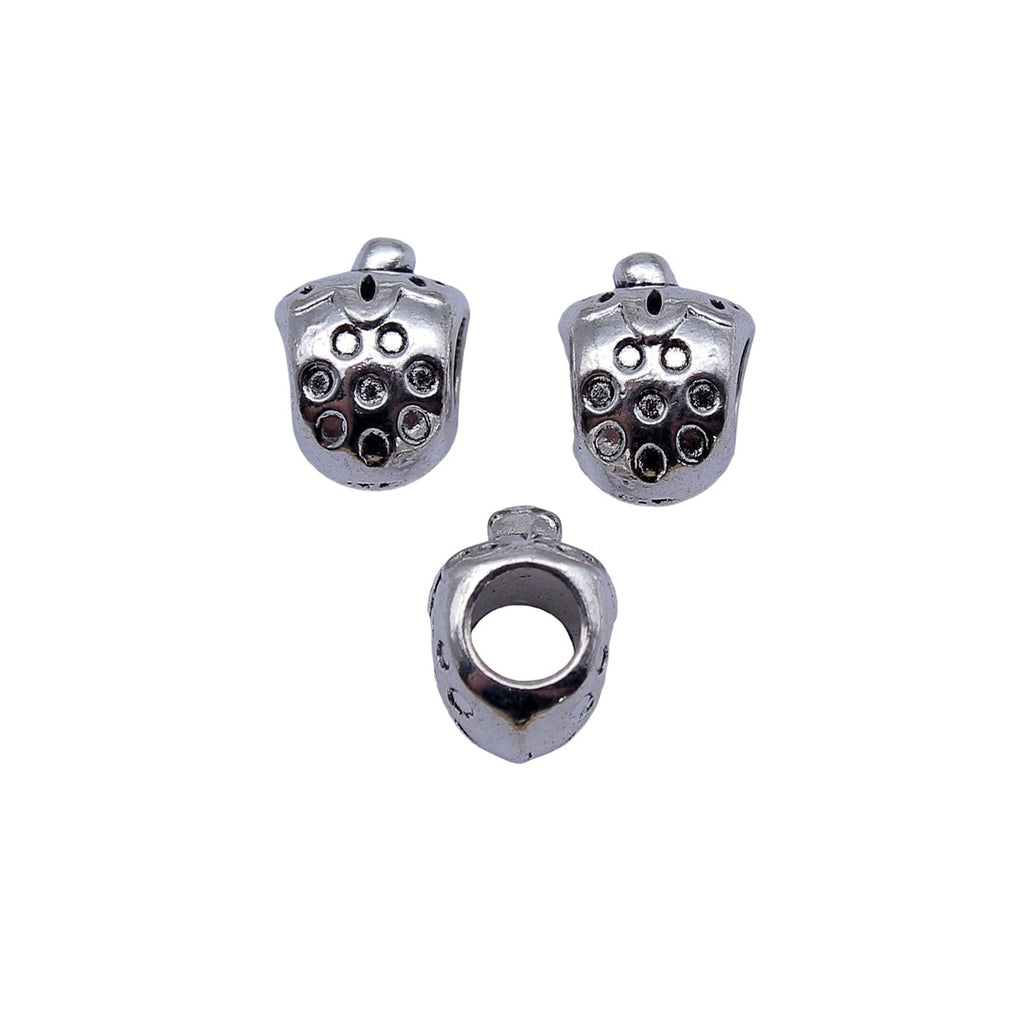 11.6x8.7x8.4mm 1.9g Antique Silver Zinc Alloy Strawberry Large Hole Spacer Beads for Handmade Jewelry Making