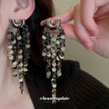 Sequin and Chain Statement Earrings in Ten Designs view 4