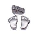 Antique Silver Double Sided Footprint Large Hole Metal Bead view 4