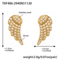 Zircon Angel Wing Necklace Bracelet Earring Ring Gold view 10
