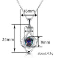 Silver Teardrop Mystic Rainbow Oval Stone Pendant Necklace view 5