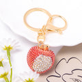 Rhinestone Fruit Keychain Lychee Strawberry Pineapple Charm view 6
