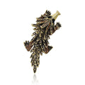 Textured Pangolin Brooch in Metal with Layered Scale Texture in an Elongated Animal Shape view 1