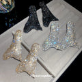 Crystal Sculptural Statement Stud Earrings Fashion Jewelry view 3