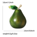 Glossy Green Enamel Pear Brooch with Leaf Accent Clothing Pin view 6
