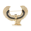 Gold Silver Egyptian Goddess Winged Figure Brooch Pin view 1