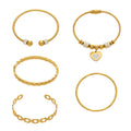 Heart Crystal and Geometric Bangle Collection in Two Metal Tones view 5