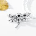 Blue Silver Tone Dragonfly Crystal Metal Brooch Pin view 3