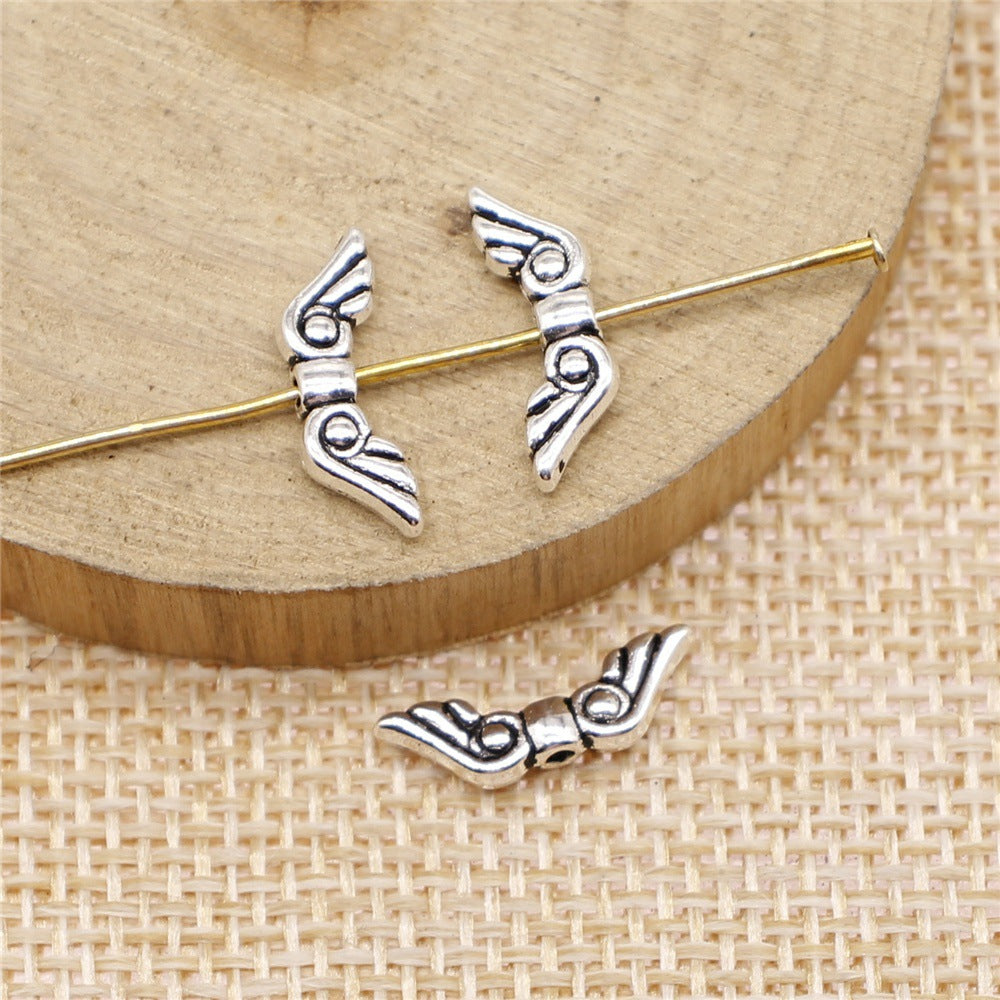 16x5mm 0.6g Multicolor Zinc Alloy Wing Spacer Beads for Bracelet Necklace DIY Jewelry Making