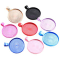 Colorful Round Bezel Pendant Trays with Textured Backs view 5