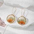 Resin Dried Flower Gold Frame Drop Earrings 9 Styles view 8