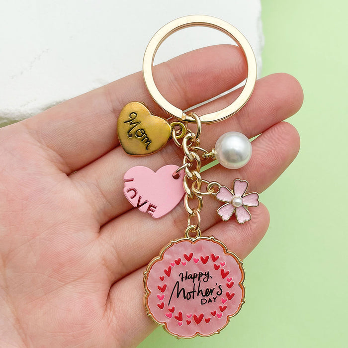 Mother's Day Charm Keychains Featuring Pink Star Across 50 Pictured Variations