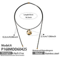 Black Cord Round Enamel Floral Pendant Necklace Styles view 9