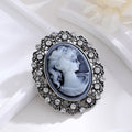 Gold Tone Silver Tone Woman Portrait Crystal Two Designs Metal Brooch Pin 4.7 x 5.6 cm 4.7 view 5