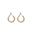 Polished Metal Teardrop Hoop Earrings in Six Size and Color Options view 5