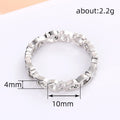 Silver Openwork Scroll Vine Band Ring Hollow Design view 4