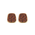 Leopard Round and Square Stud Earrings Fashion Jewelry view 5