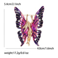 Double Fairy Butterfly Wing Brooch in Green or Purple Enamel view 6