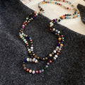 Multicolor Beaded Long Necklace With Mixed Round Stones view 6
