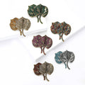 Double Leaf Crystal Brooch in Six Mixed Stone Colorways view 2
