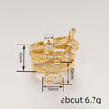 Gold Tone Multi Coil Butterfly Clear Stone Finger Ring Sizes 6-10 view 4